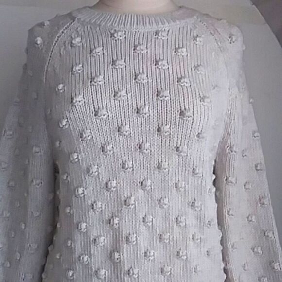 Gap Sweater Women's BAUBLES 3D Popcorn Knit Oatmeal 90s Y2K Small Tall - Picture 2 of 9